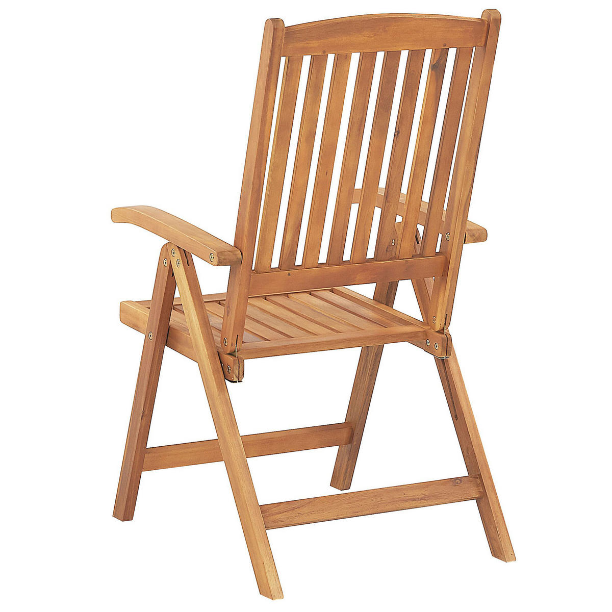 GARTENSTUHL 6er-Set und Sitzkissen Akazienholz Blau Java Premium - Hellbraun, Holz (54/105/69cm) - Beliani
