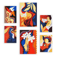 POSTER Set Mit 6 Zarte Collage im femininen abstrakten Stil Größe A3 & A4 Rahmenlos - Klar, Papier (29.7/1cm) - Nacnic