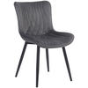 STUHL Samt dunkelgrau - Dunkelgrau/Schwarz, Textil/Metall (50/80.5/62cm) - CLP