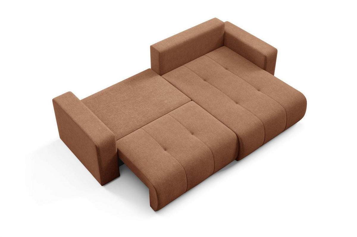 ECKSOFA Augusto - Kupferfarben, Holzwerkstoff/Textil (244/149cm) - Fun Möbel