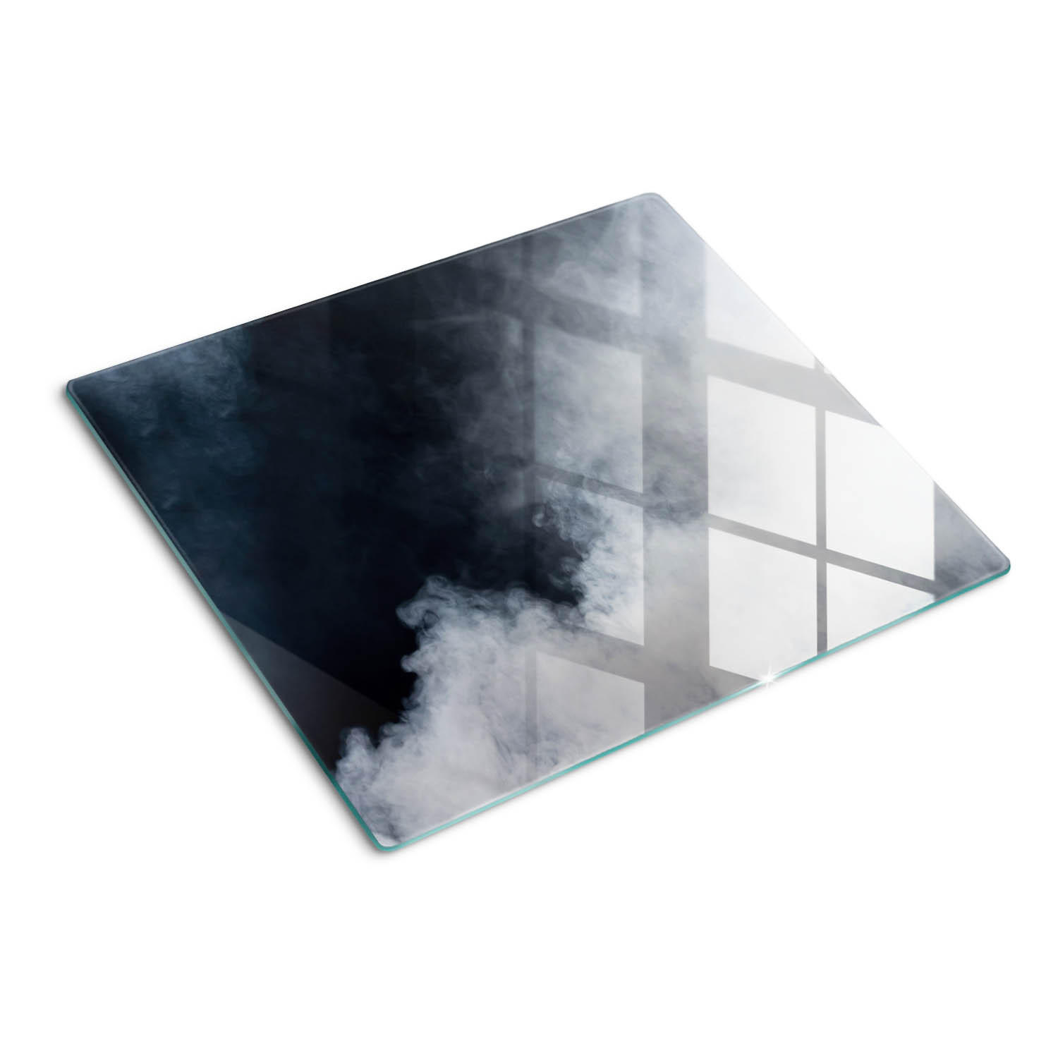GLASPLATTE 60x52 cm Weißer Rauch - Schwarz, Glas (60/0.4/52cm) - TULUP
