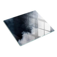 GLASPLATTE 60x52 cm Weißer Rauch - Schwarz, Glas (60/0.4/52cm) - TULUP