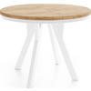 ESSTISCH Strato Black runder ausziehbarer, Eiche Craft braun 90-190/90/77 cm - Eiche Wotan/Weiß, Holz/Holzwerkstoff (90/90/77cm) - WFL GROUP