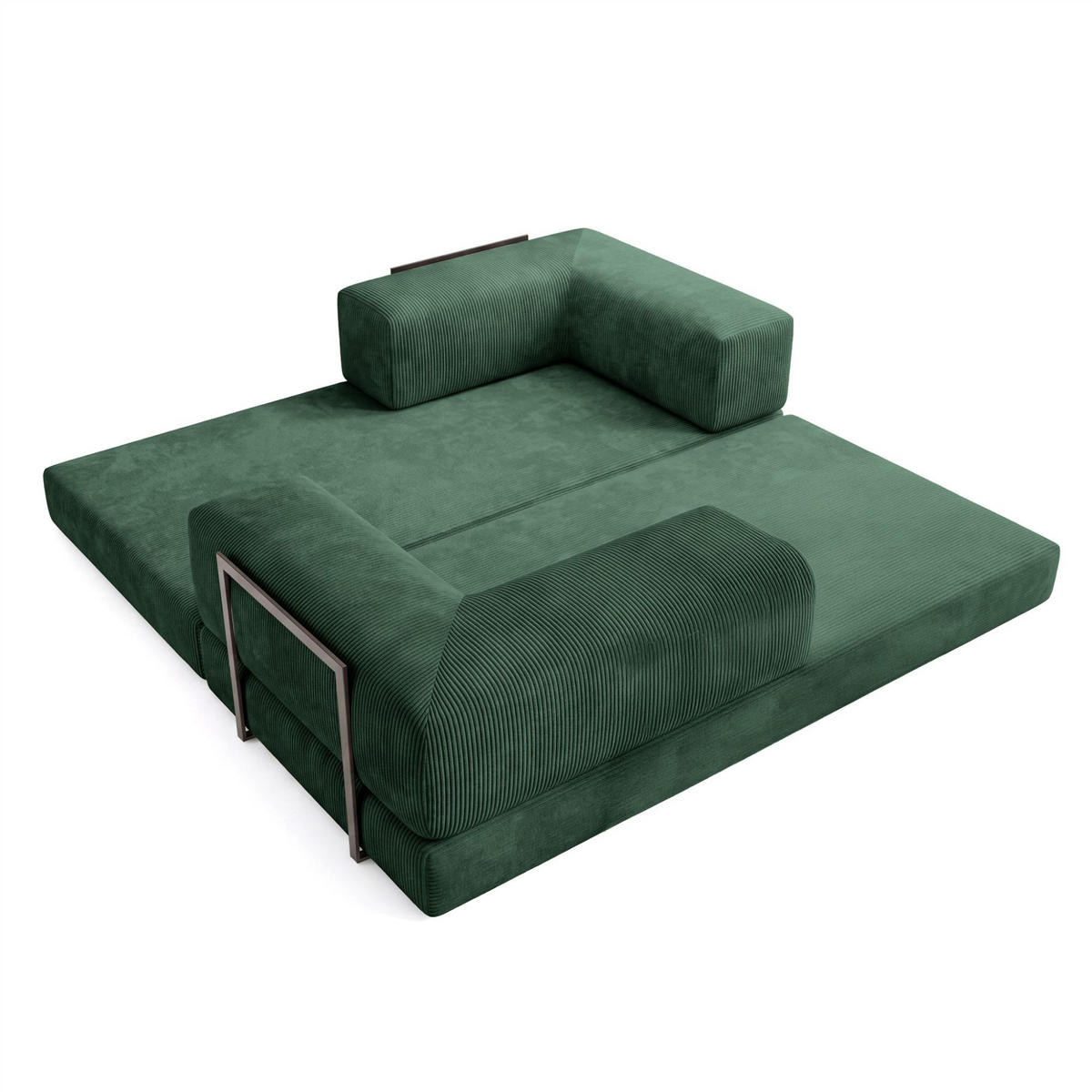 SCHLAFSOFA Danny - Grün, Holzwerkstoff/Textil (200/70/100cm) - Fun Möbel