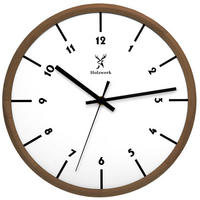 WANDUHR Holz Designer NÜRNBERG Loft Wand Uhr, braun, weiß - Schwarz/Braun, Holz/Metall (32/32/2cm) - Holzwerk