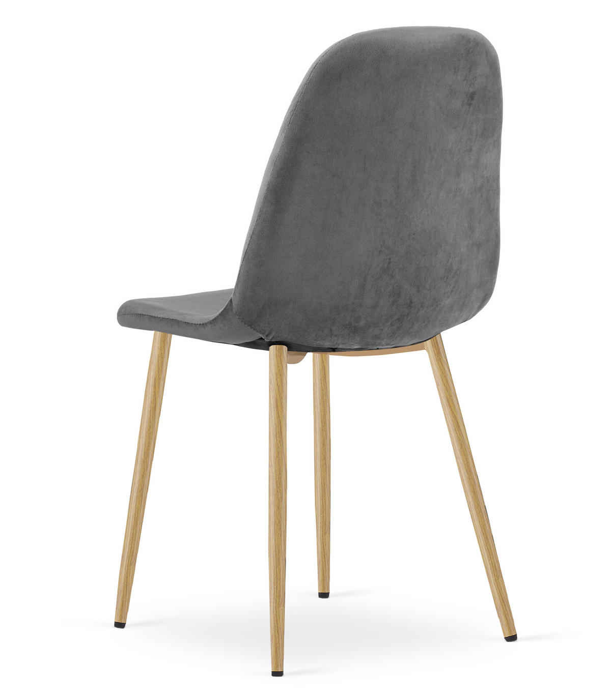 STUHL Dunkelgrau 44,5x53 cm PADVA Samtstoff Leicht Zu Reinigen - Grau, Metall (44.5/41/53cm)