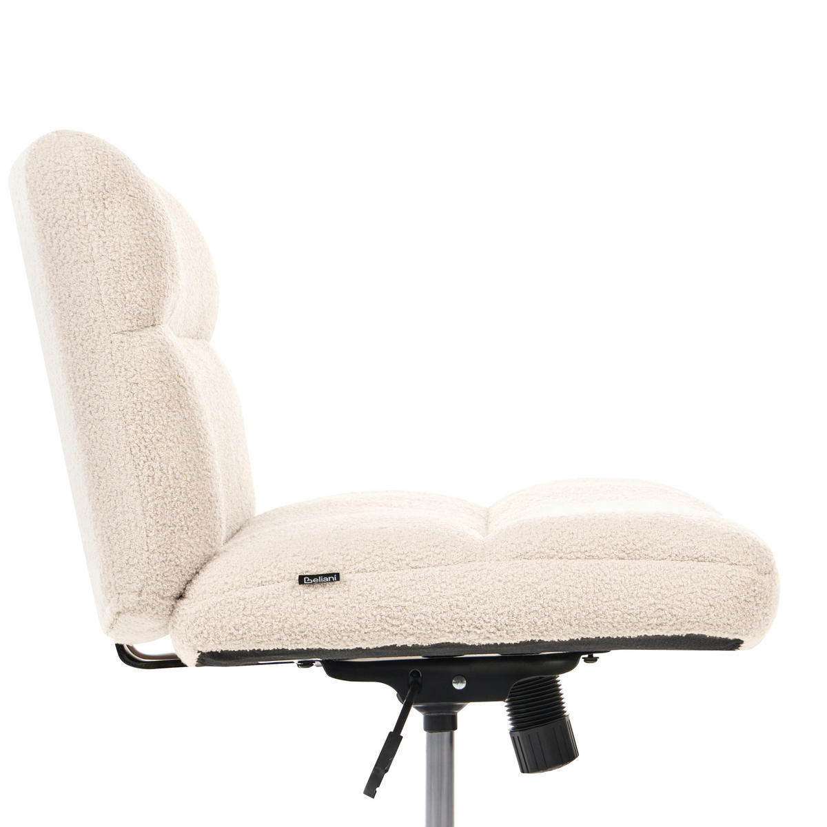 SCHREIBTISCHSTUHL Bouclé Hellbeige Catlin - Beige, Textil (64/80/68cm) - Beliani