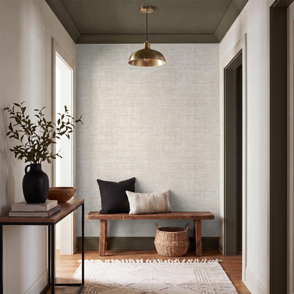 TAPETE - Leinen - Textur - Beige - 160x220 cm - Creme, Papier (160/220cm) - OnlyWow