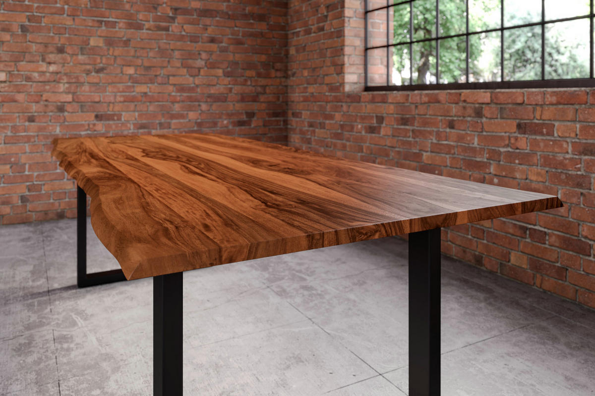 ESSTISCH HERO - Beige/Schwarz, Holz/Metall (85/160/77cm) - SAM
