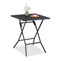 KLAPPTISCH - Schwarz, Kunststoff/Metall (62/62/73cm) - Relaxdays