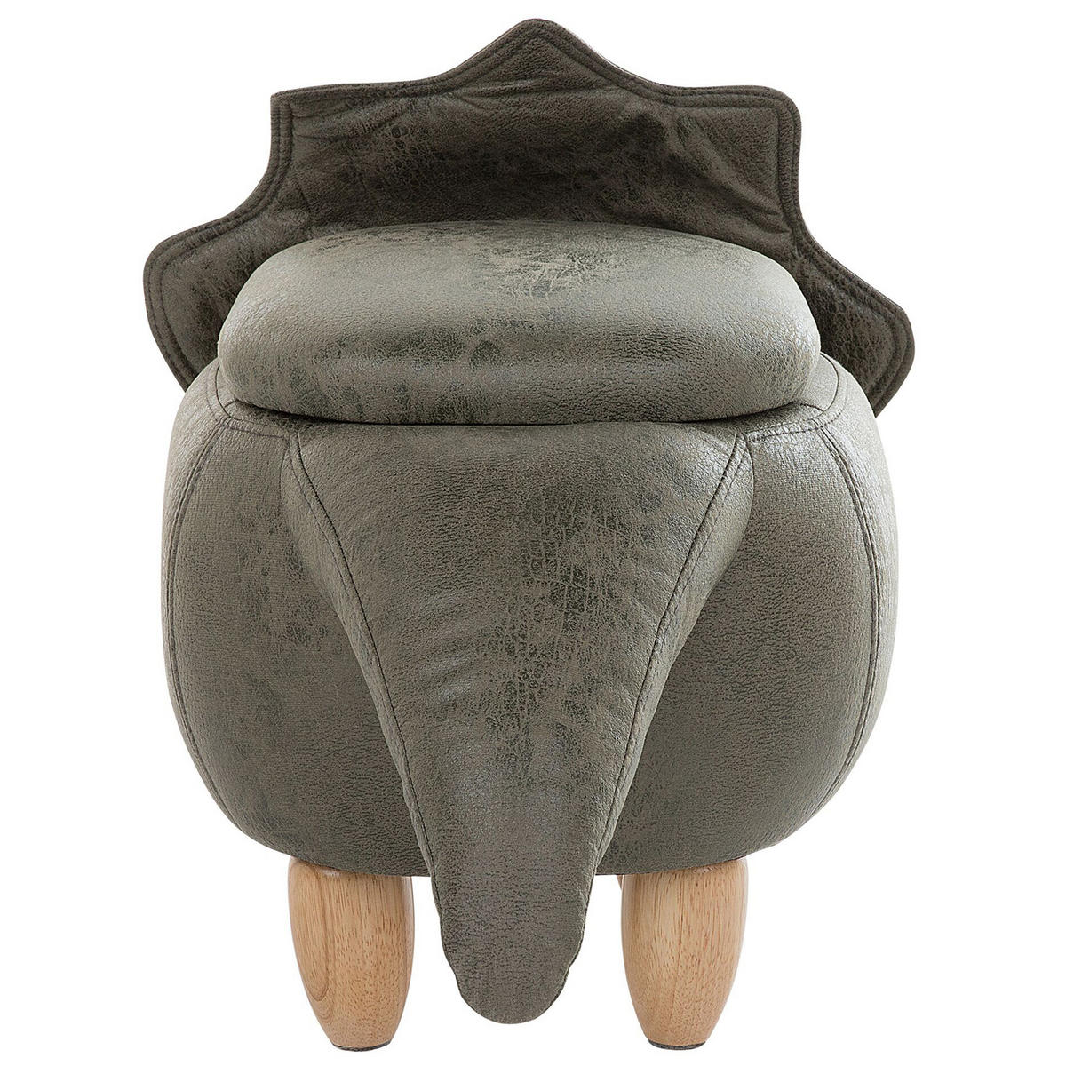 HOCKER Triceratops 42/92/56 cm - Grün, Kunststoff/Textil (92/56/42cm) - Beliani