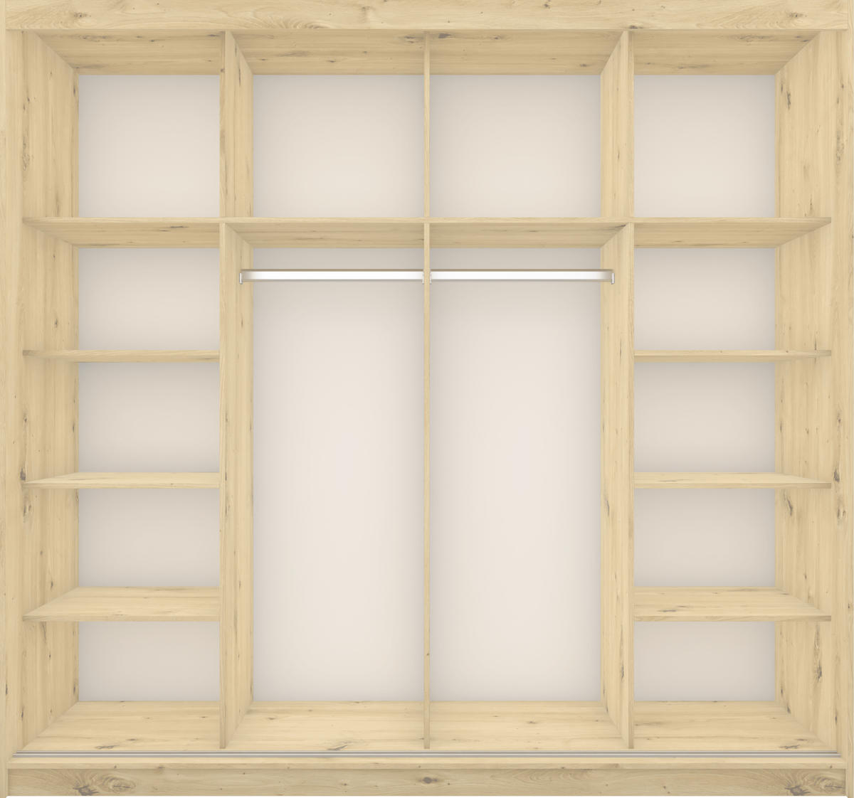 SCHWEBETÜRENSCHRANK Werona 2D Artisan Eiche/Artisan Eiche 233 cm - Alufarben/Schwarz, Glas/Holzwerkstoff (233/218/61cm) - imoebel24