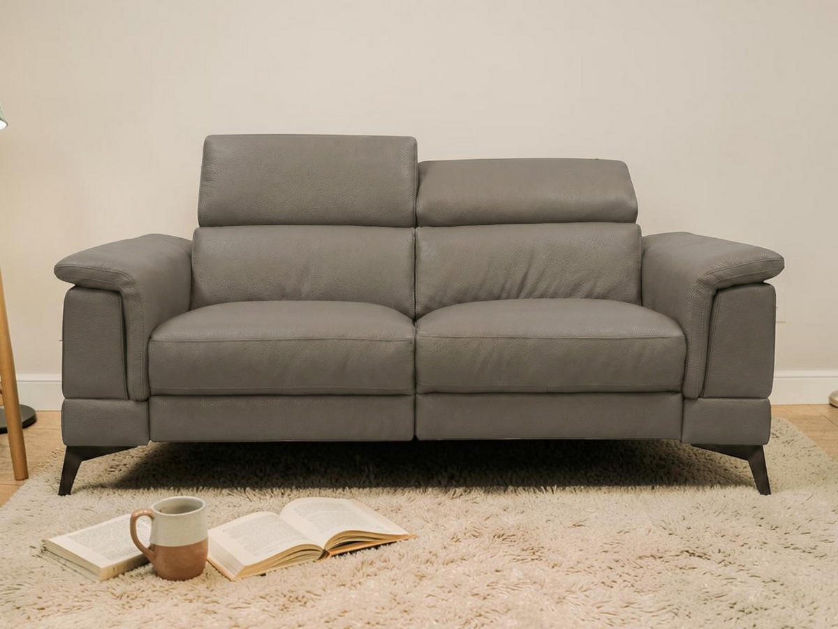 3-SITZER Sofa Planet Echtleder Greige - Greige, Leder/Metall (200/80/110cm)