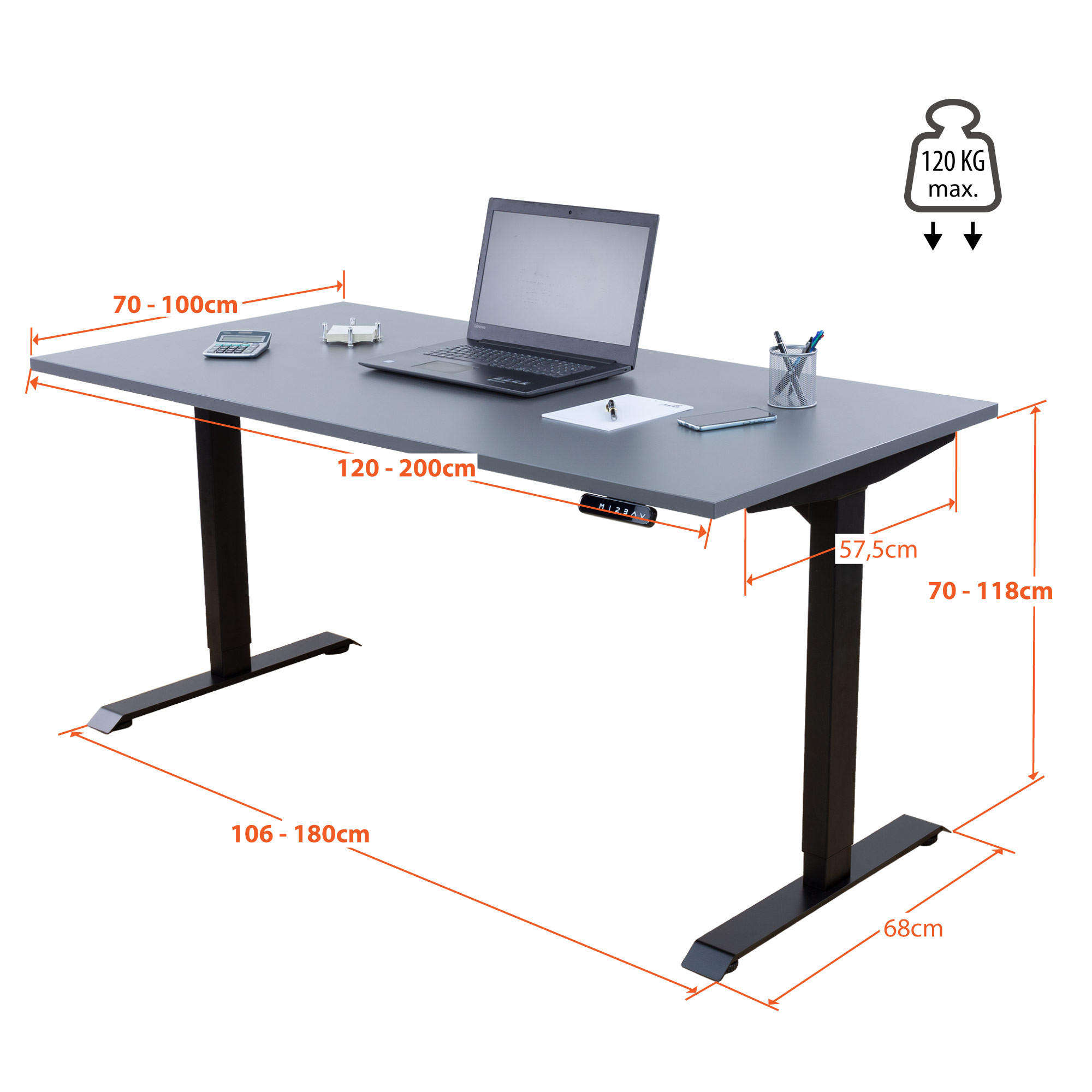 Thumbnail - Albatros Tischgestell, Weiß, Metall, 180x118x68 cm, Arbeitszimmer, Schreibtische, Bürotische
