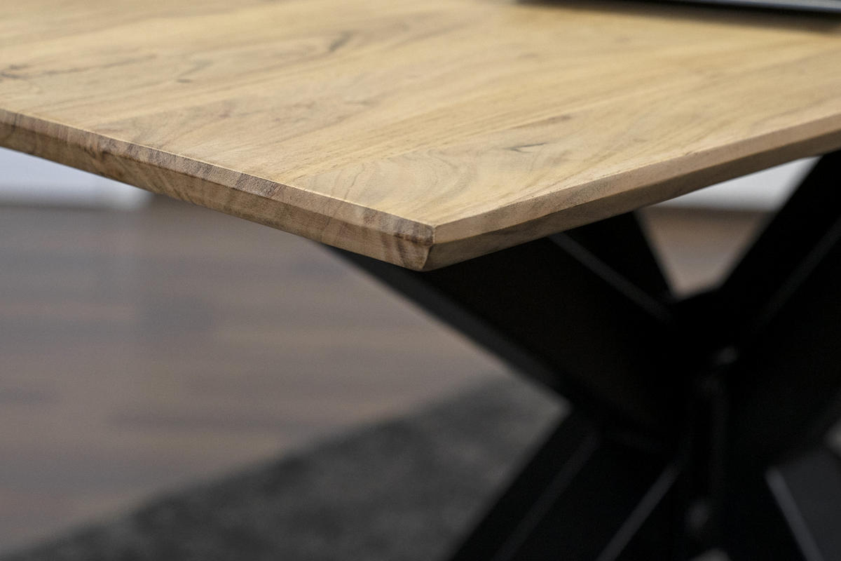ESSTISCH ABBY - Beige/Schwarz, Holz/Metall (100/280/77cm) - SAM