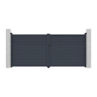 FLÜGELTOR - 392cm x 4.6cm - Aluminium - anthrazitgrau - VIAZO - Anthrazit, Metall (392/176cm) - Vente-Unique