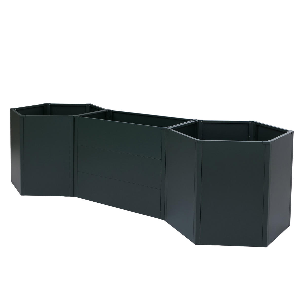 HOCHBEET 3er-Set 77x286x88cm Grün - Grün, Metall (286/77/88cm) - PROREGAL