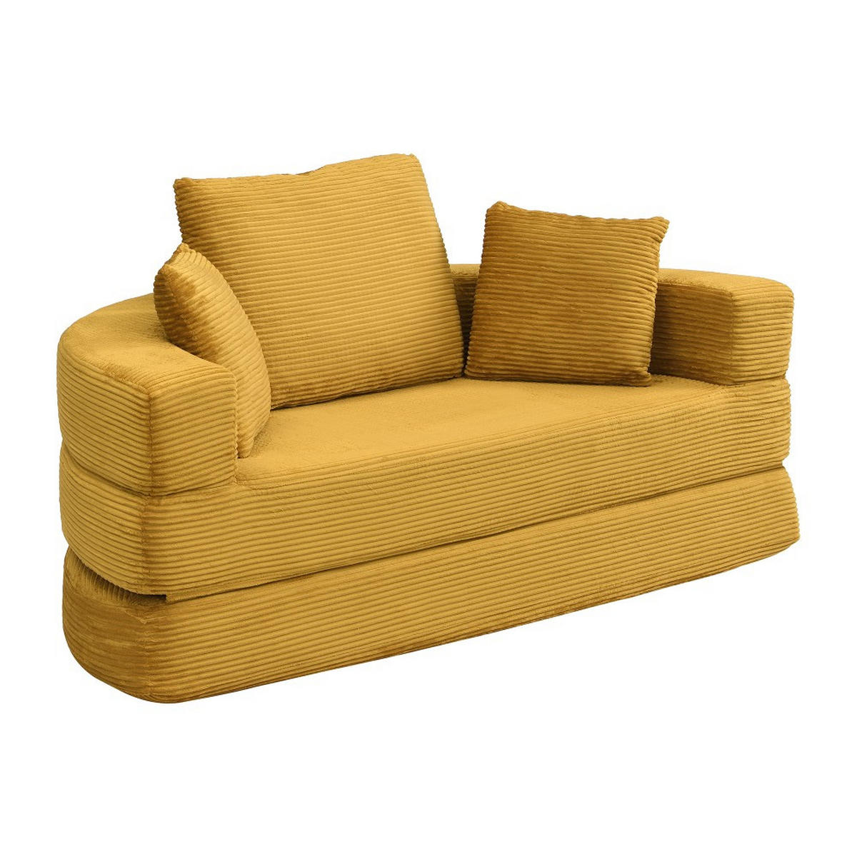 KLAPPSOFABETT 2-in-1 Sofa und Bett 173/176/40 cm - Gelb, Textil (176/40/173cm)