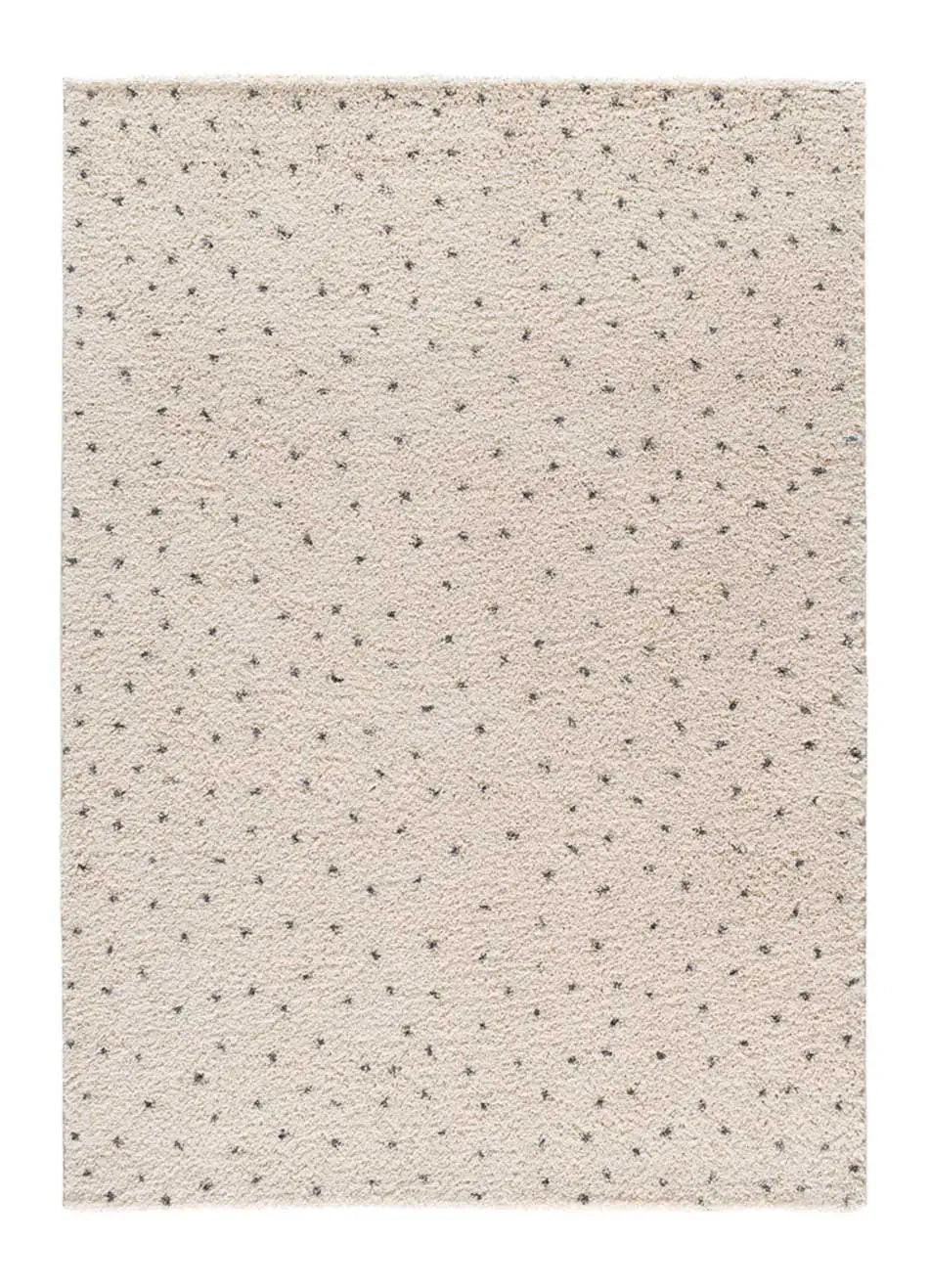 Atticgo Hochflorteppich Creme, Schwarz 80x150 cm