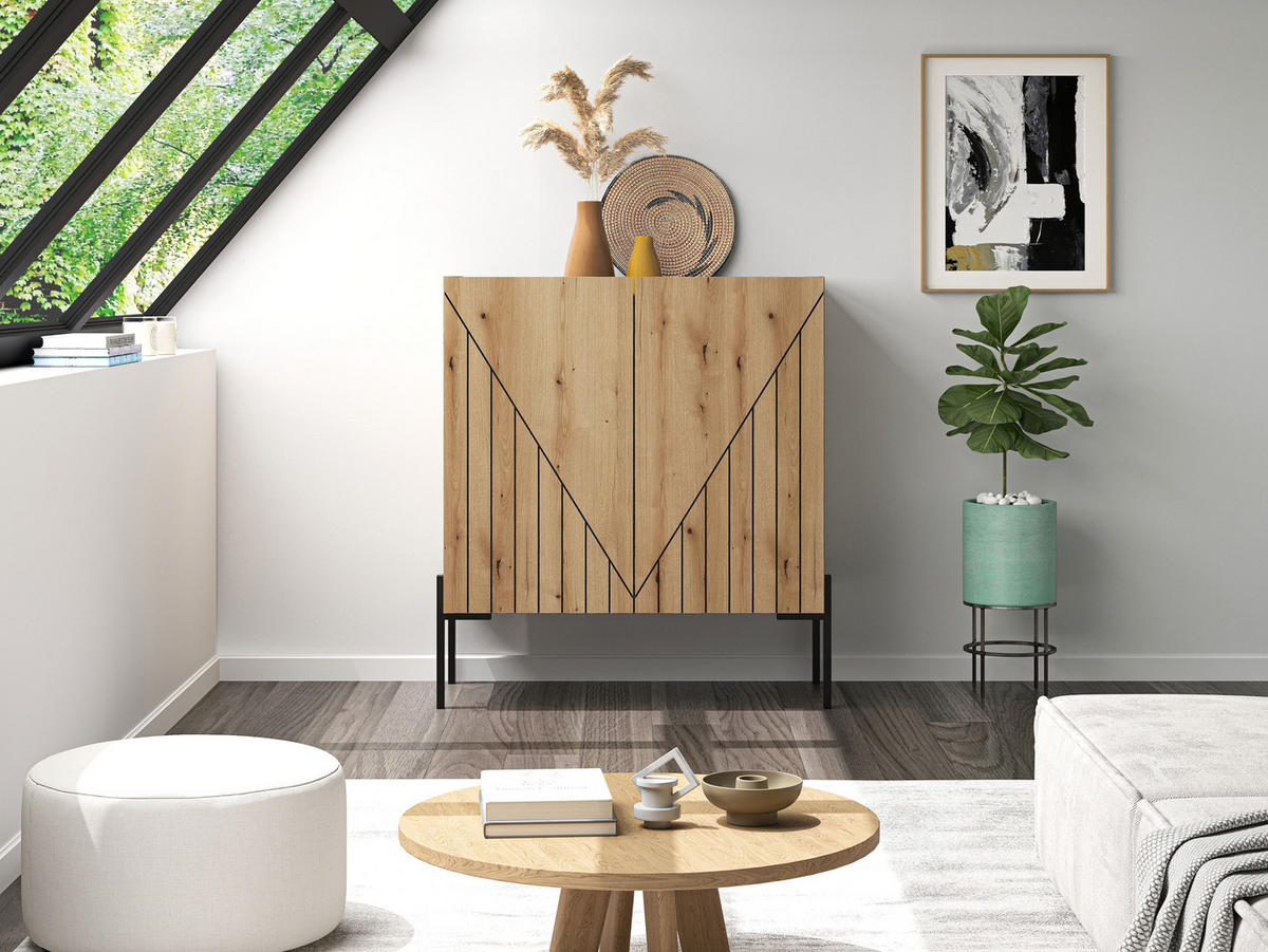 KOMMODE NEO (B/H/T: ca. 82/91/40 cm) in Evoke Oak Nachbildung/Evoke Oak Nachbildung - Eichefarben, Holzwerkstoff (82/91/40cm)