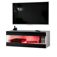 HÄNGEBOARD TV TIVOLI RTV2+RGB Offener Raum Weiß + Schwarz - Schwarz/Weiß, Glas/Holzwerkstoff (100/36/35cm) - Komodee