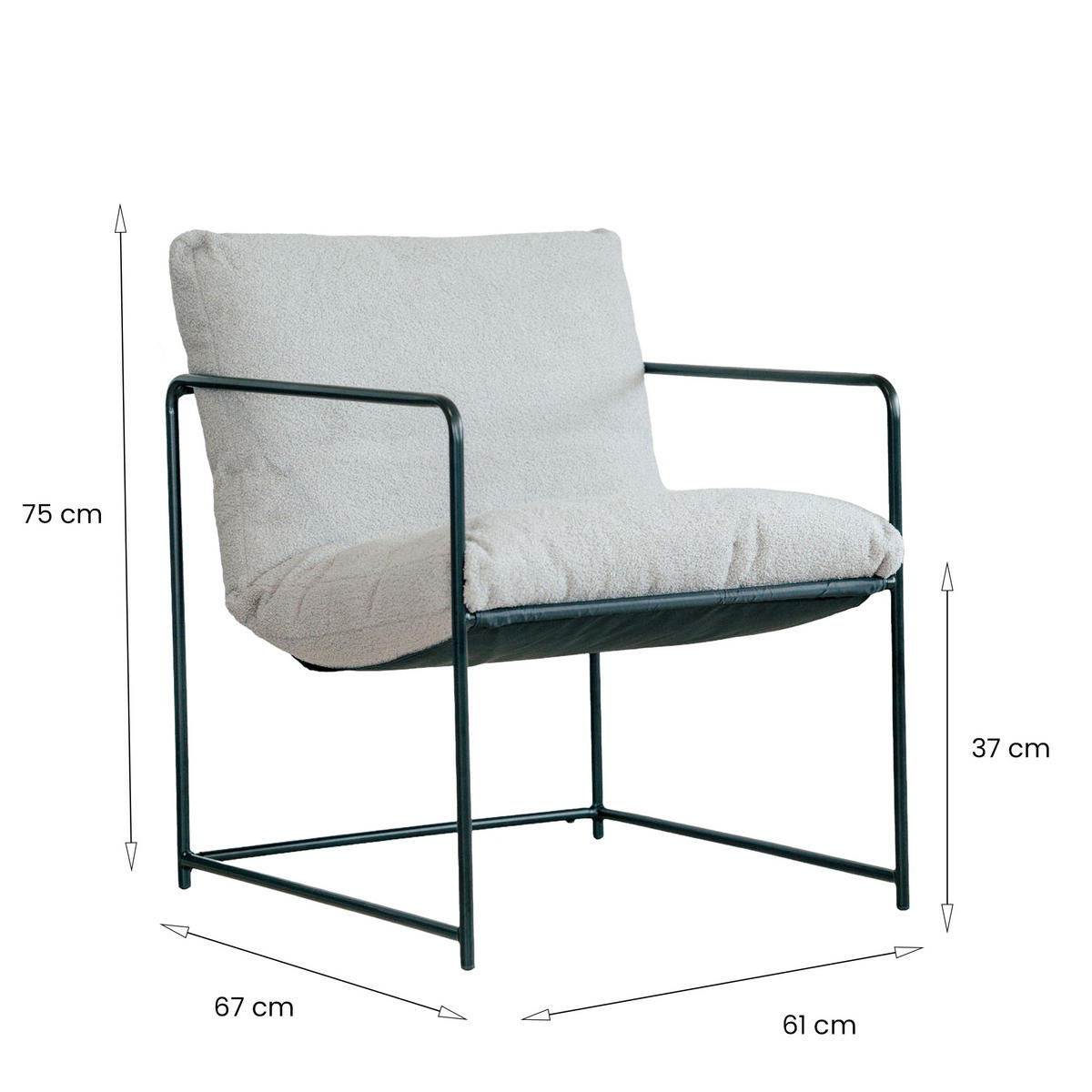 SESSEL 2er Set Stoff Grau 61x67h75 cm - Grau, Metall (61/75/67cm) - DMORA