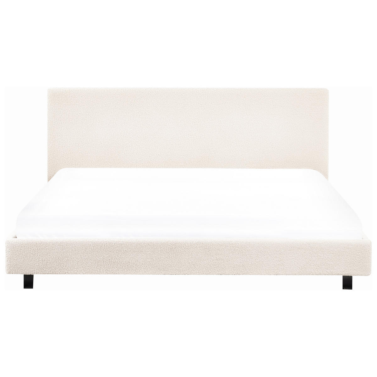 BETT mit Lattenrost 180/200 cm Cremeweiß Albi - Schwarz/Weiß, Textil (180/200cm) - Beliani