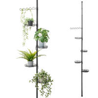TELESKOP-BLUMENREGAL, schwarz - Schwarz, Metall (19/30/290cm) - bremermann