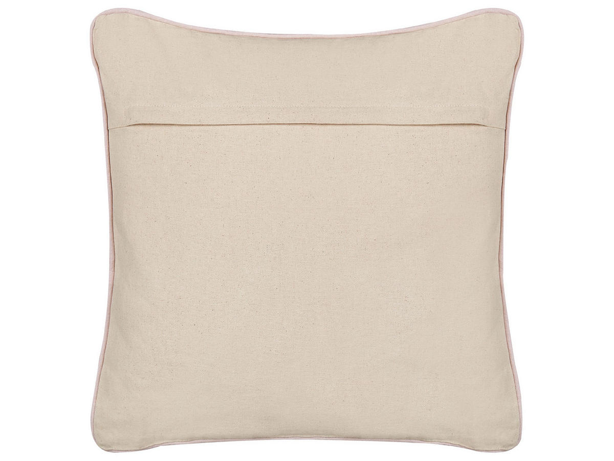 DEKOKISSEN Beige 45/45 cm Gazania - Beige/Weiß, Textil (45/45/8cm) - Beliani