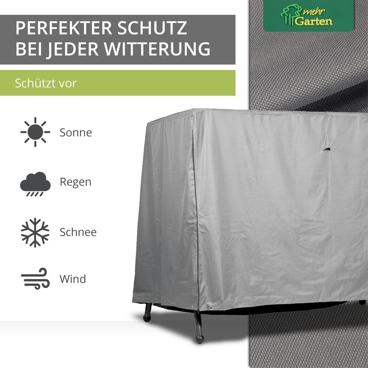 SCHUTZHÜLLE für Hollywoodschaukel / Gartenschaukel SHP-20073 - Grau, Kunststoff (250/160/145cm) - mehr Garten