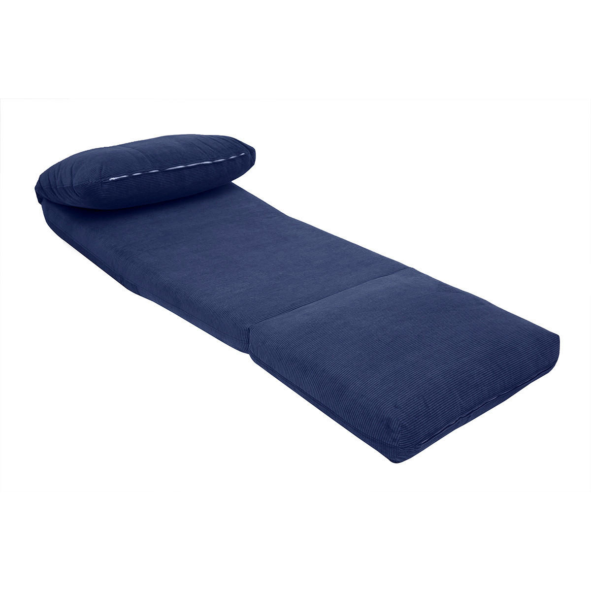 KUSCHELSESSEL 1-Sitzer Cord Dunkelblau Wandelbar SPENCER - Dunkelblau, Textil (82/62/82cm) - Miliboo