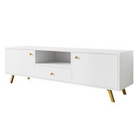 TV-ELEMENT Siena 160 - Goldfarben/Weiß, Holzwerkstoff/Metall (160/48/41cm) - MIRJAN24