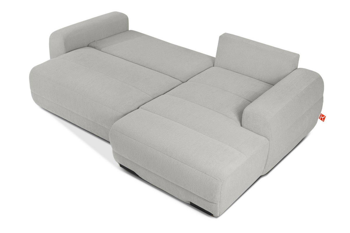 ECKSOFA RECHTS BLUME, Hellgrau - Hellgrau, Holz/Holzwerkstoff (271/164cm) - KONSIMO®