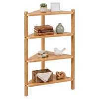 ECKREGAL Natur 4 Ablagen Bambus MDF - Hellbraun, Holz/Holzwerkstoff (46/80/25cm) - Relaxdays