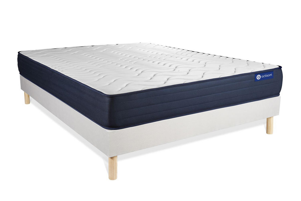 BETT Actimemo life Memory-Schaum 180 x 210 cm h4 - Kit Bettgestell Weiß - Beige/Weiß, Holz (180/210cm) - ACTISOM