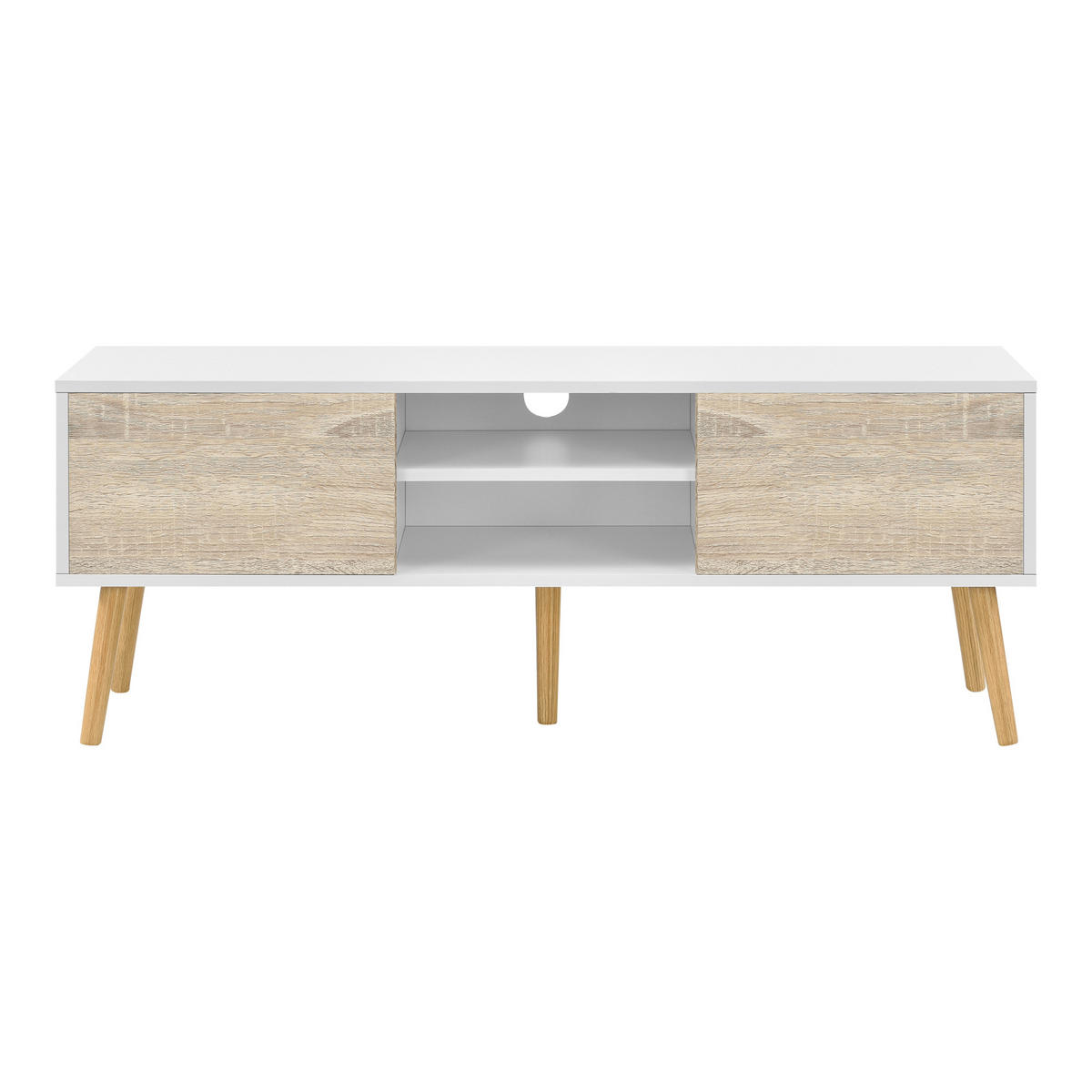 LOWBOARD Eskilstuna - Eichefarben, Holz/Holzwerkstoff (120/46.5/29.5cm) - [en.casa]