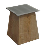 HOCKER Braun, Grau - Braun/Grau, Holz (36/45/36cm) - MCW
