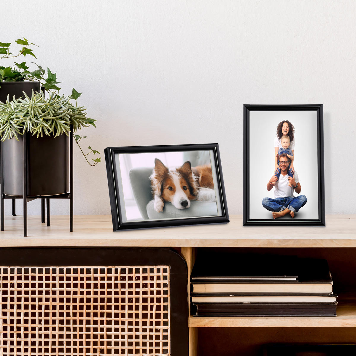 BILDERRAHMEN - Schwarz, Glas/Holzwerkstoff (11/16/2cm) - Relaxdays