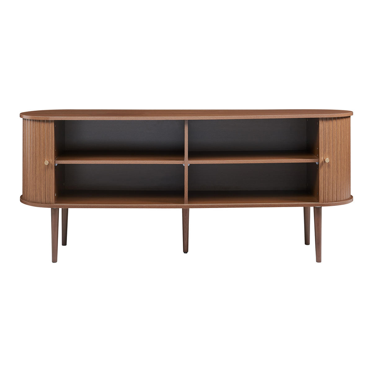 PŘÍLOHOVÝ STŮL Mapia - barva vlašského ořechu, kompozitní dřevo (166/70/40cm) - [en.casa]