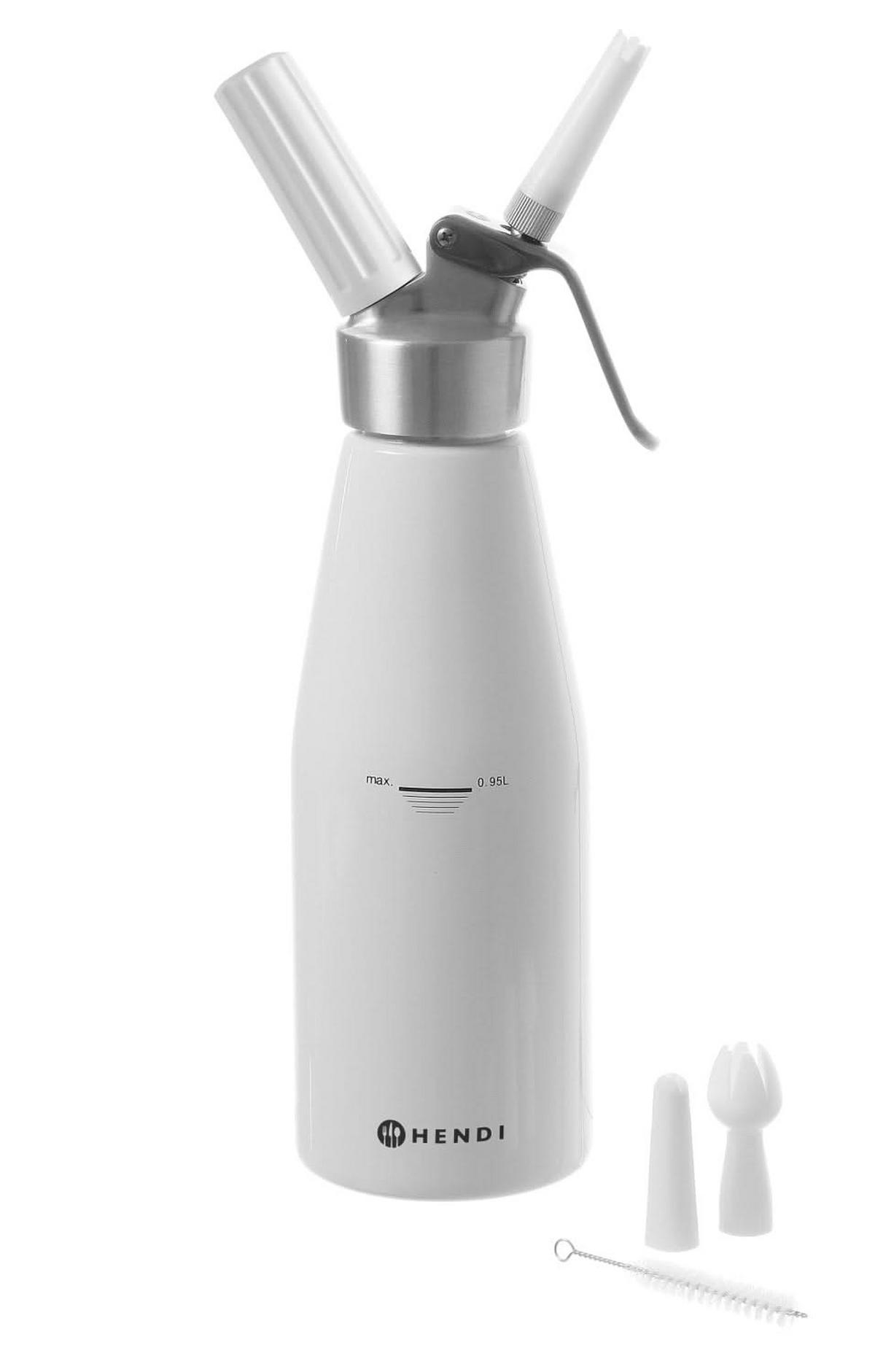 SCHLAGSAHNE-ZERSTÄUBER Sahnespender Weiß 500 ml - Weiß, Metall (26cm) - Hendi