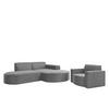 SOFASET Palma Ecksofa Sessel Opera - Grau, Holzwerkstoff/Textil (236/78/165cm) - Fun Möbel