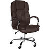 CHEFSESSEL Lederlook Braun - Chromfarben/Braun, Textil/Metall (62/115/70cm) - CLP