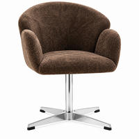 ESSZIMMERSTUHL Braun, Samt, 360° drehbar, Edelstahl - Braun, Textil/Metall (64/78/64cm)