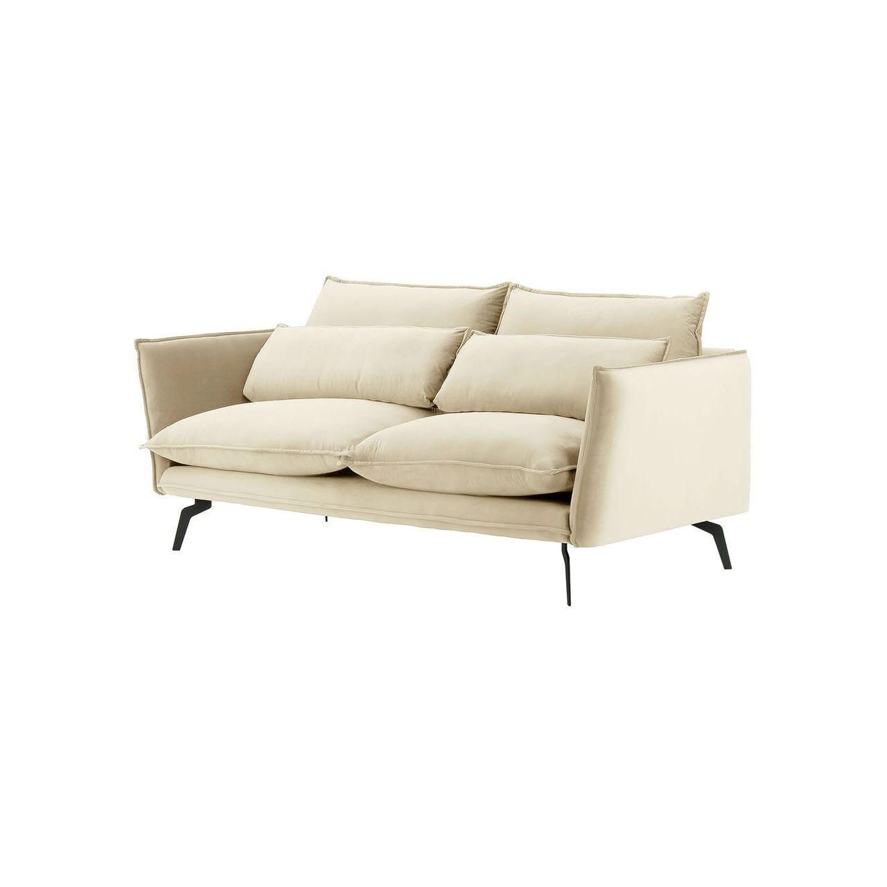 SOFA Layla 2,5-Sitzer-Velluto 2 - Creme, Holz/Textil (197/95/98cm)