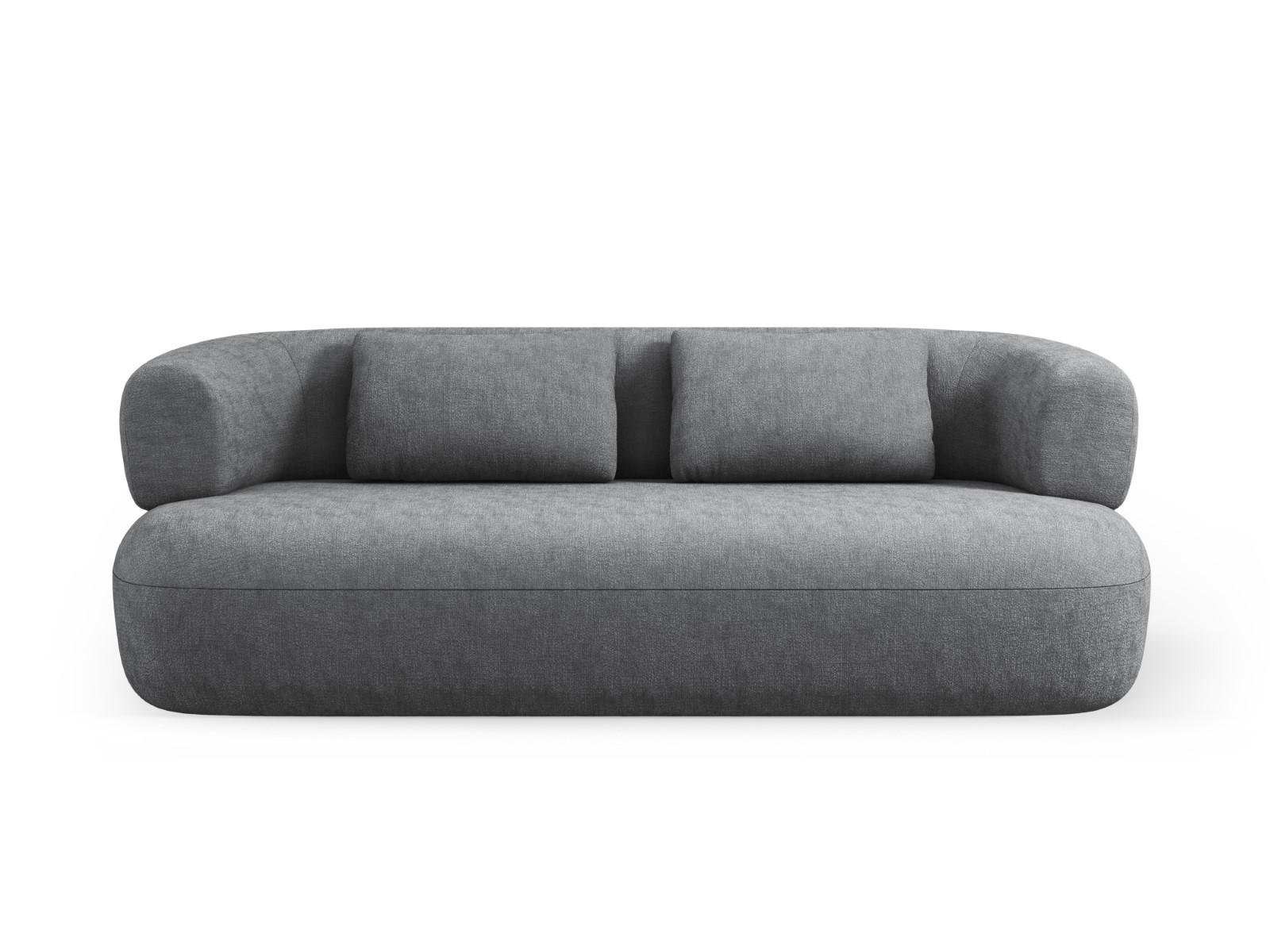 SOFA Jenny aus Chenille-Stoff dunkelgrau 3 Sitzplätze - Dunkelgrau, Textil (90/73/178cm) - Micadoni