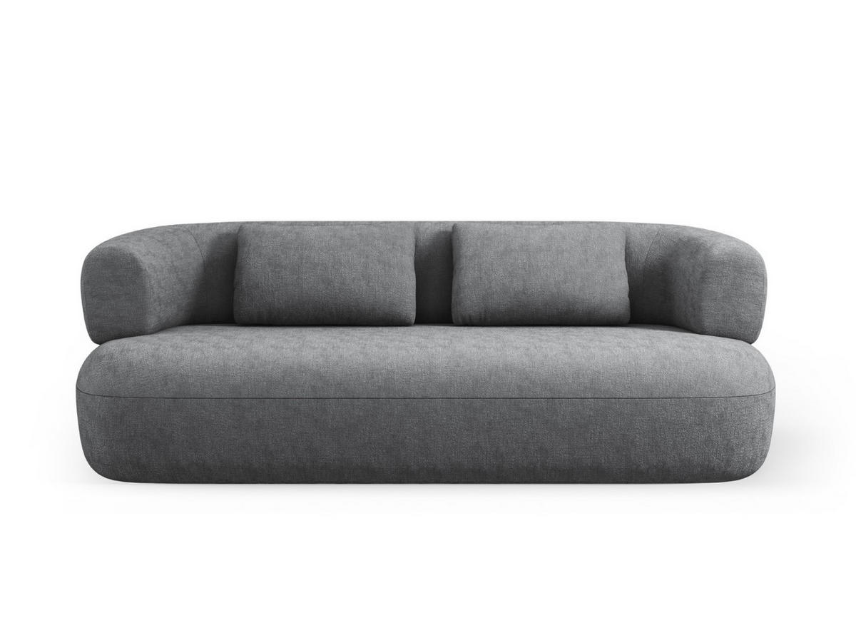 SOFA Jenny aus Chenille-Stoff dunkelgrau 3 Sitzplätze - Dunkelgrau, Textil (90/73/178cm) - Micadoni