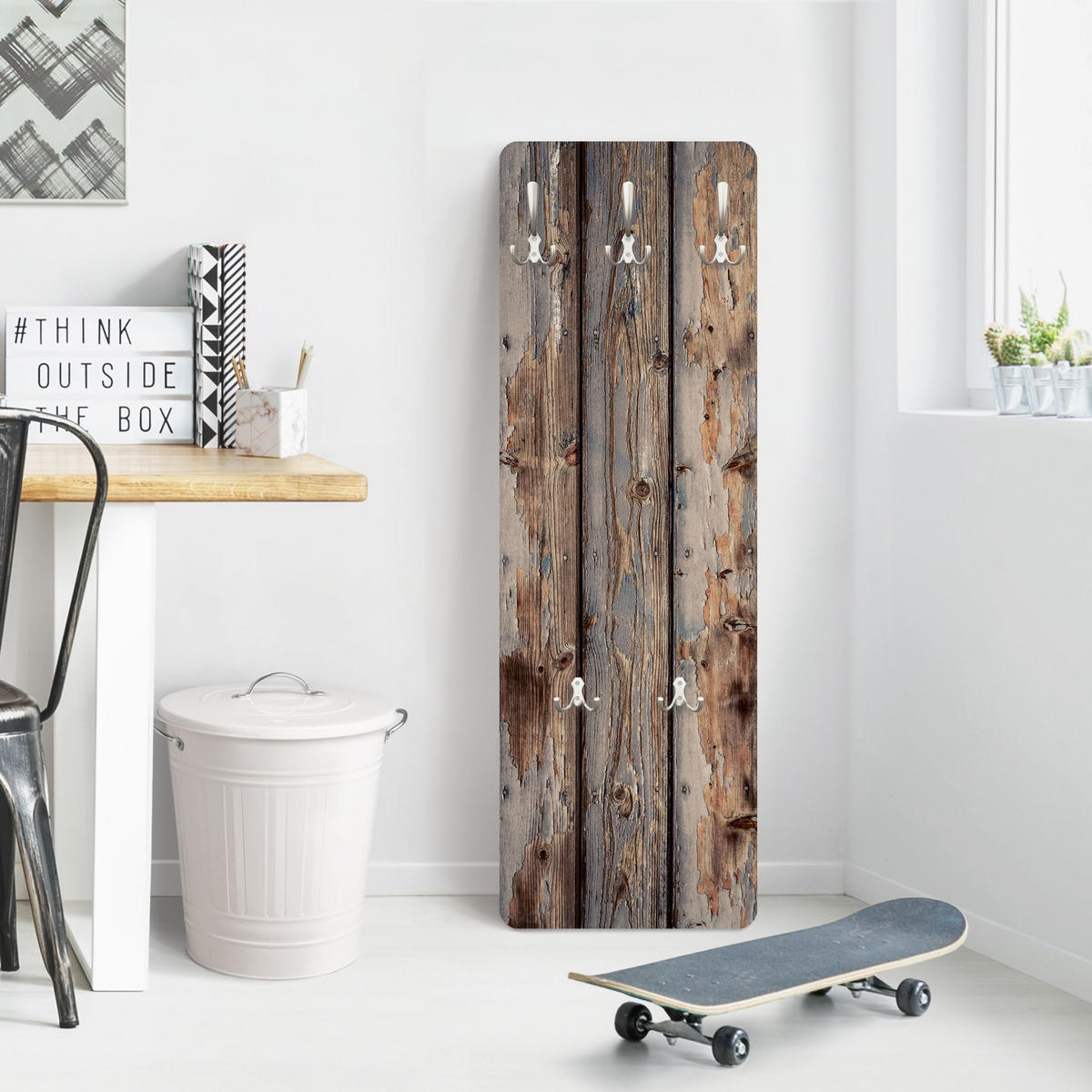 WANDGARDEROBE - Rustikale Bretter 34/105 cm - Braun, Holzwerkstoff (34/105/1.6cm) - Bilderwelten