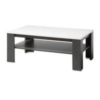 COUCHTISCH weiß Hochglanz, grau Stone 118 x 72 cm, Beistelltisch mit Ablage - Weiß Hochglanz/Grau, Holzwerkstoff (118/73/46cm) - Furn.Design