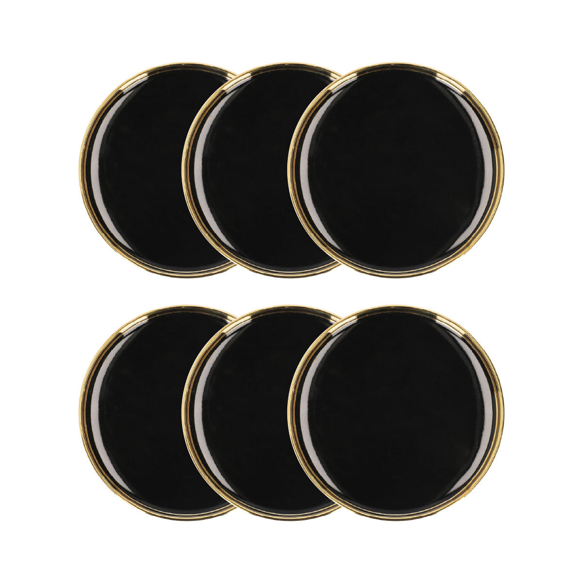 DESSERTTELLER Sinnes schwarz 15 cm 6er-Set - Schwarz, Keramik (15cm) - Homla
