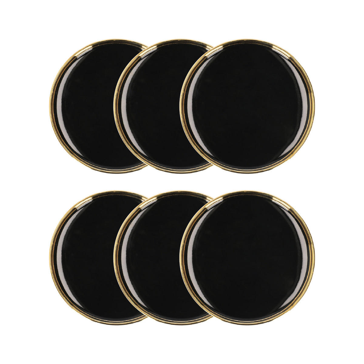 DESSERTTELLER Sinnes schwarz 15 cm 6er-Set - Schwarz, Keramik (15cm) - Homla